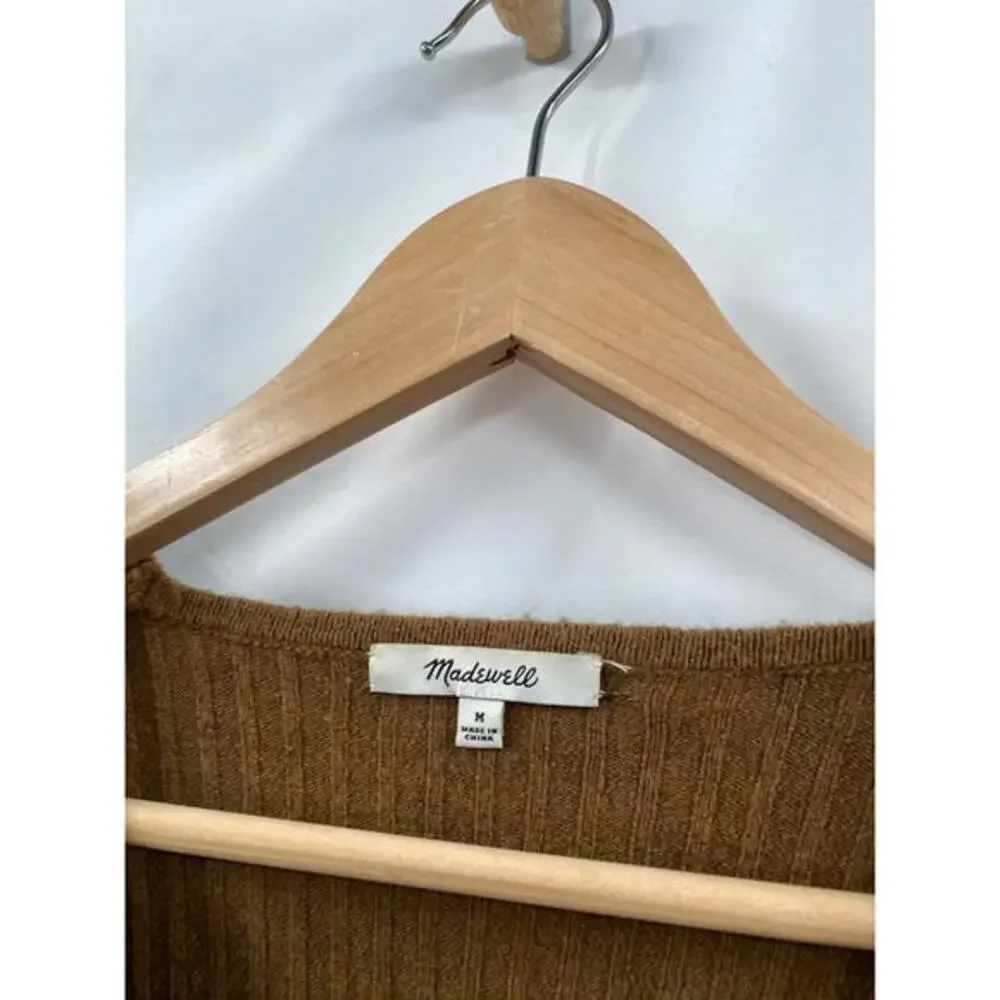 Madewell Tigerized Cameron Ribbed Cardigan Sweater in‎ Coziest Yarn